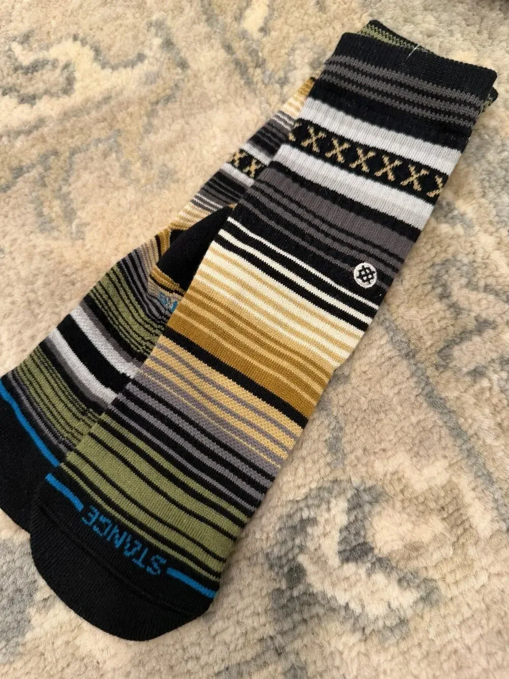 Stance Kids Sz Large Striped Crew Socks NEW